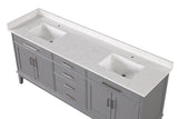Oliva White/Gray Vanity Set - Ornate Home