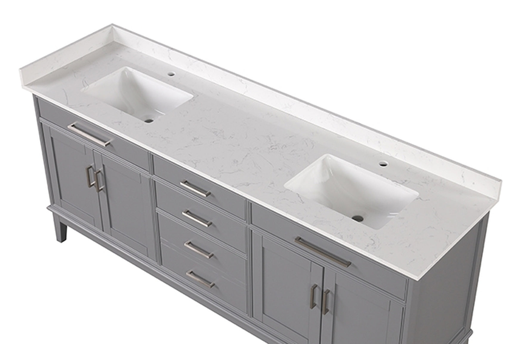Oliva White/Gray Vanity Set - Ornate Home