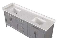 Oliva White/Gray Vanity Set - Ornate Home