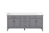 Oliva White/Gray Vanity Set - Ornate Home