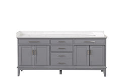 Oliva White/Gray Vanity Set - Ornate Home