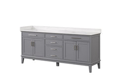 Oliva White/Gray Vanity Set - Ornate Home