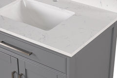 Oliva White/Gray Vanity Set - Ornate Home