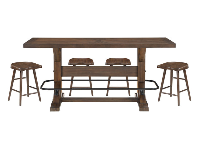 Oliver Brown 5-Piece Counter Height Dining Table Set - Ornate Home