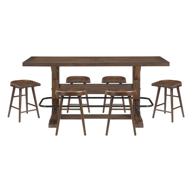 Oliver Brown 7pc Dining Set - Ornate Home