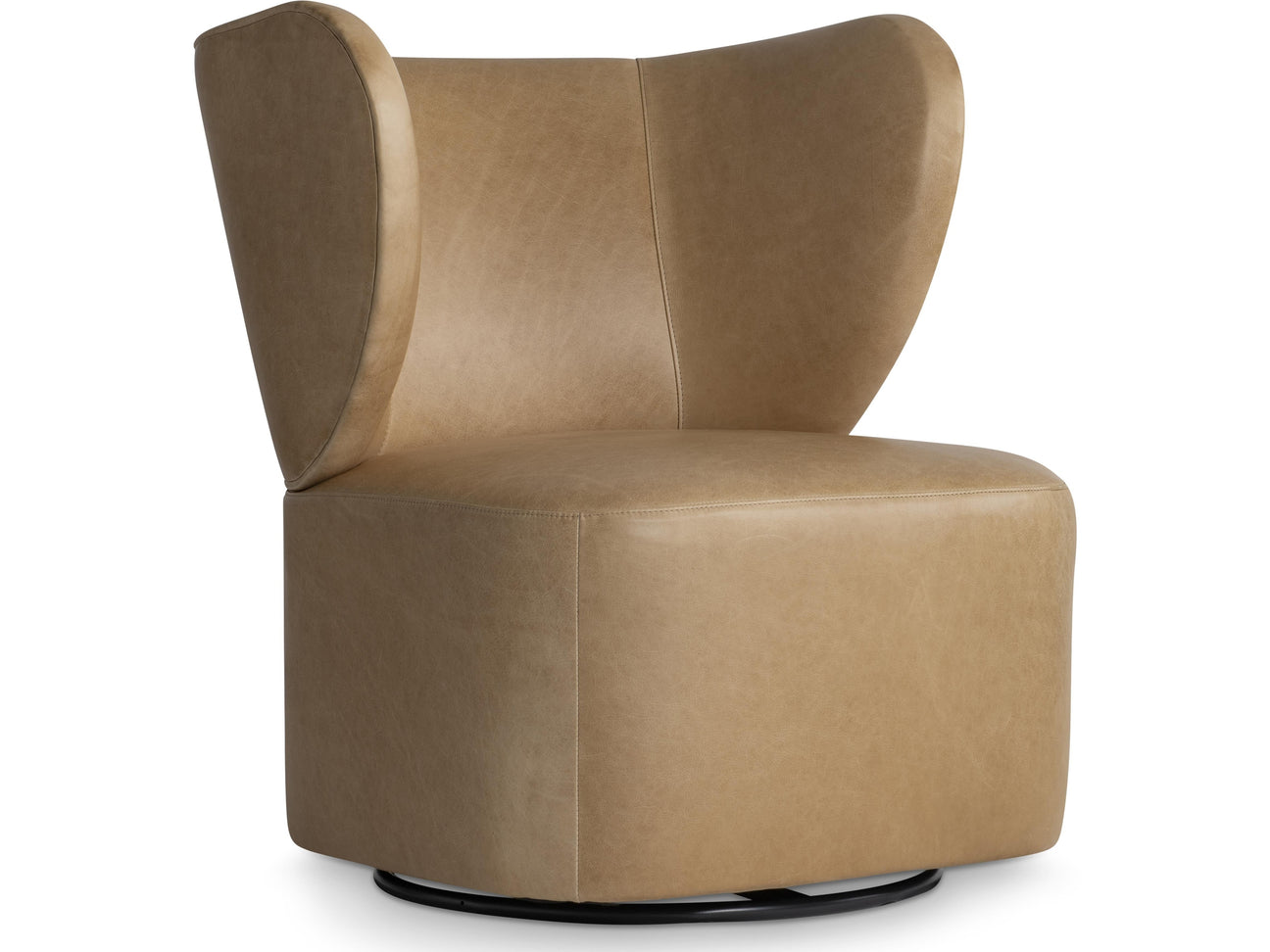 Oliver Brown Leather Swivel Chair - Ornate Home