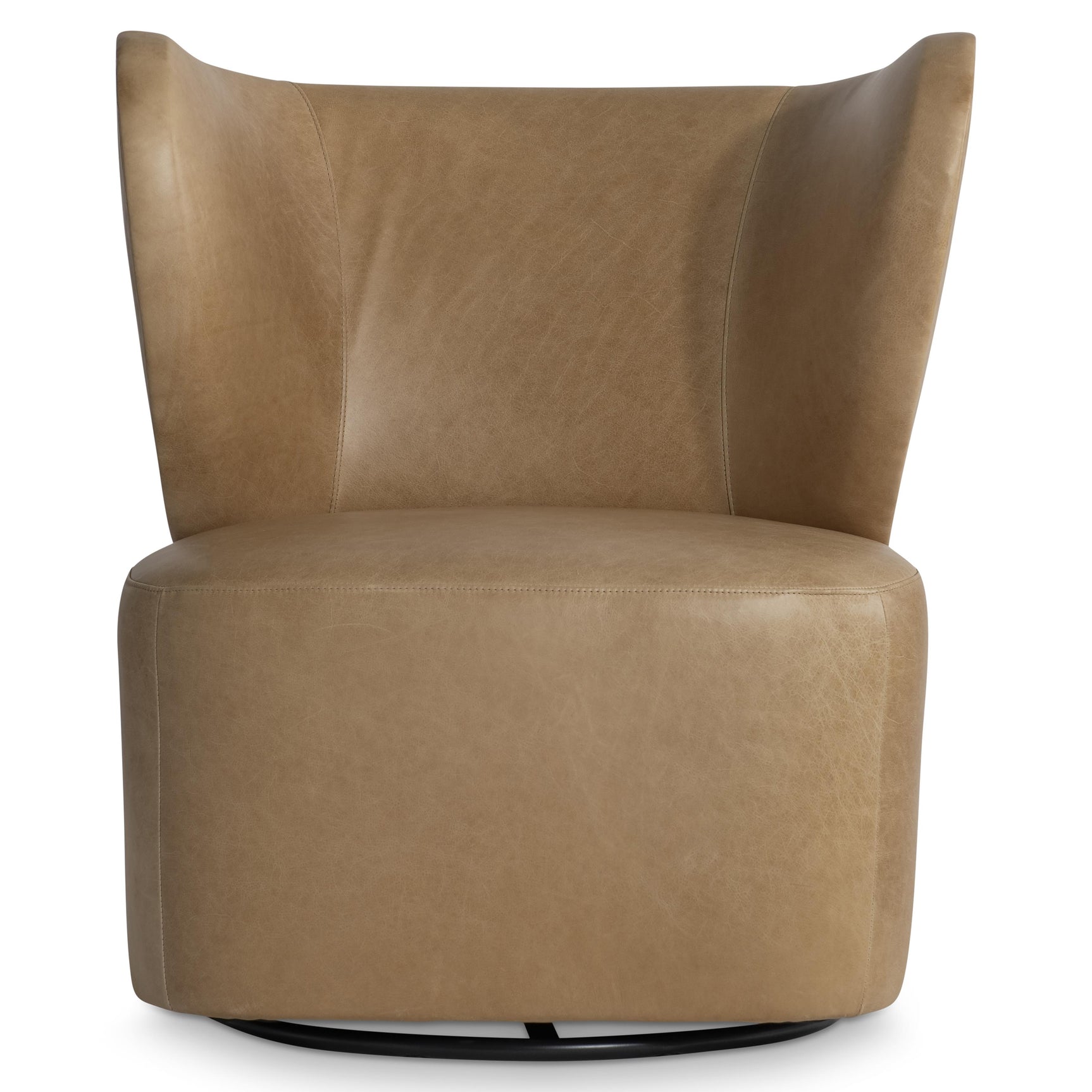 Oliver Brown Leather Swivel Chair - Ornate Home