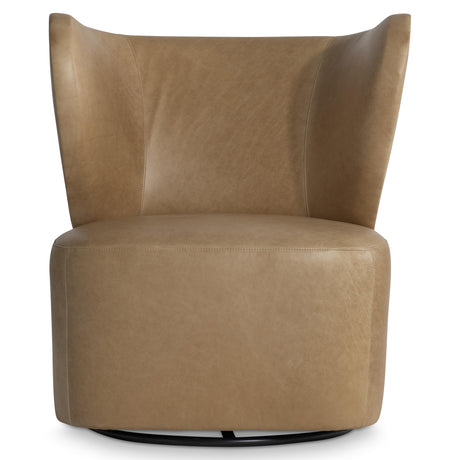 Oliver Brown Leather Swivel Chair - Ornate Home