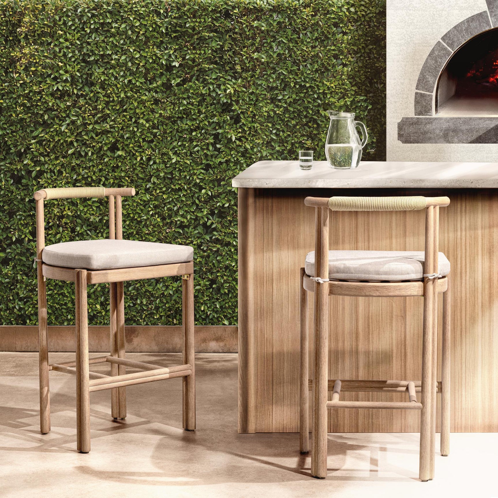 Oliver Brown Outdoor Armless Barstool - Ornate Home