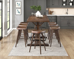 Oliver Brown Pub Height Stool (Set of 2) - Ornate Home