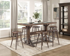 Oliver Brown Pub Height Stool (Set of 2) - Ornate Home