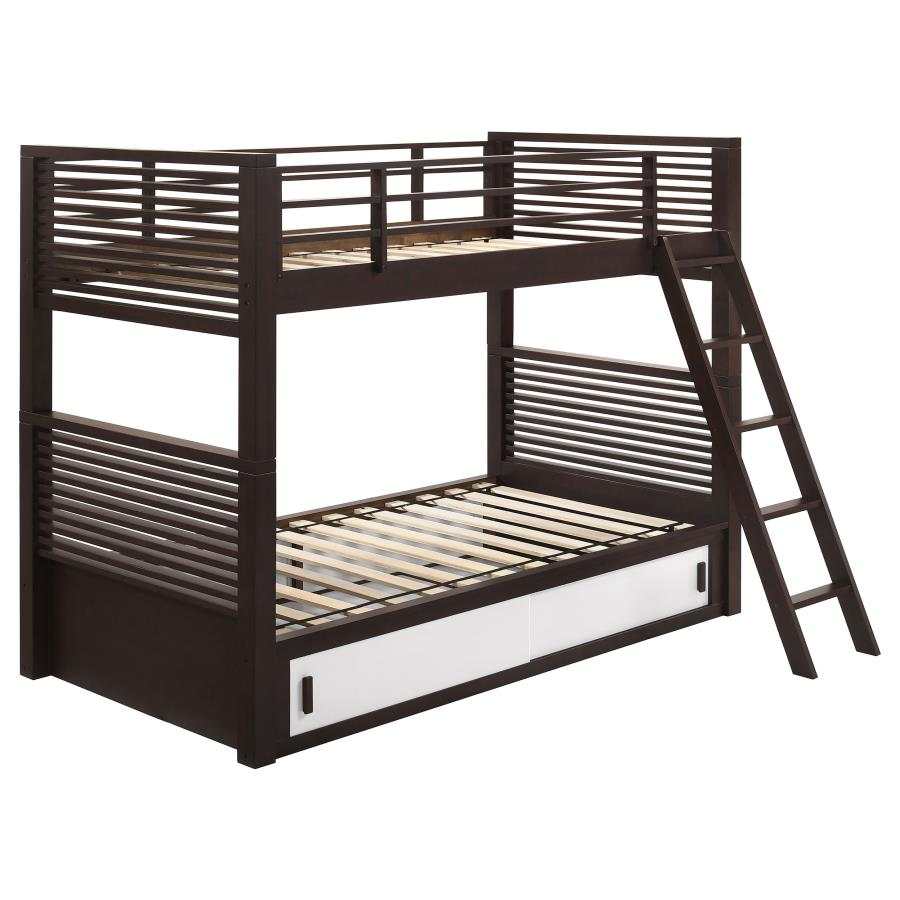 Oliver Java Twin/Twin Bunk Bed - Ornate Home