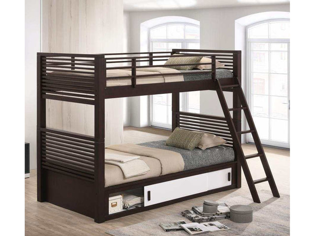 Oliver Java Twin/Twin Bunk Bed - Ornate Home