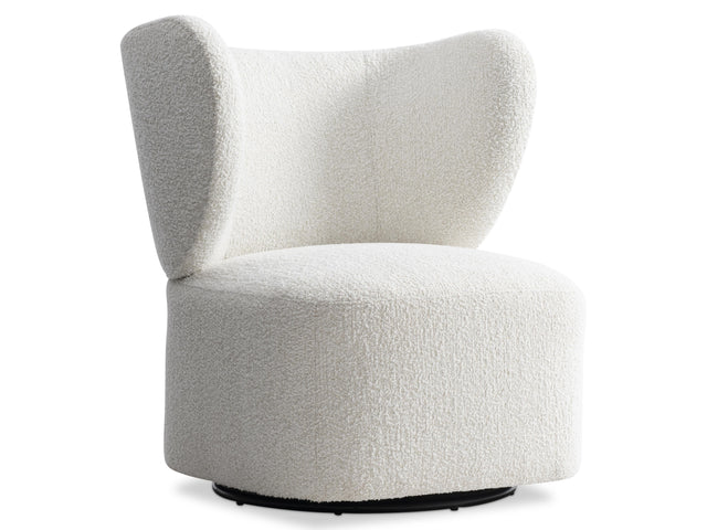 Oliver White/Cream Fabric Swivel Chair - Ornate Home