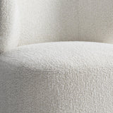 Oliver White/Cream Fabric Swivel Chair - Ornate Home