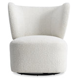 Oliver White/Cream Fabric Swivel Chair - Ornate Home