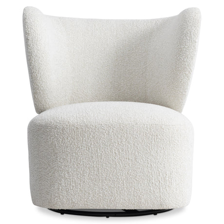 Oliver White/Cream Fabric Swivel Chair - Ornate Home