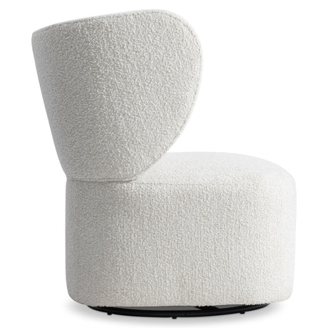 Oliver White/Cream Fabric Swivel Chair - Ornate Home