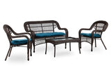 Oliveri Brown/Dark Teal Conversation Set 4 Piece - Ornate Home