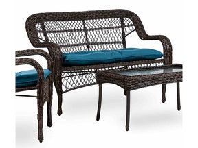 Oliveri Brown/Dark Teal Wicker Loveseat (9/Stack) - Ornate Home