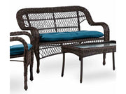 Oliveri Brown/Dark Teal Wicker Loveseat - Ornate Home
