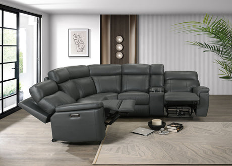 Oliverus Dark Gray Power Sectional - Ornate Home