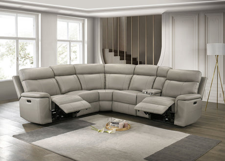 Oliverus Taupe Power Sectional - Ornate Home