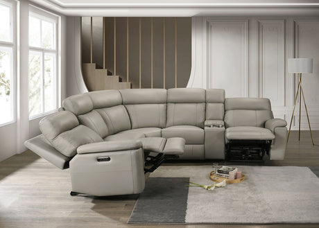 Oliverus Taupe Power Sectional - Ornate Home
