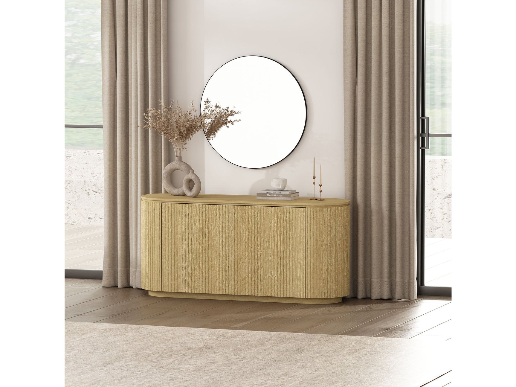 Olivia 60" Sideboard in Natural Oak - Ornate Home