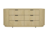 Olivia 71.3" Double Dresser in Natural Oak and Black - Ornate Home