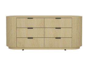 Olivia 71.3" Double Dresser in Natural Oak and Black - Ornate Home