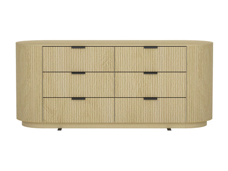 Olivia 71.3" Double Dresser in Natural Oak and Black - Ornate Home