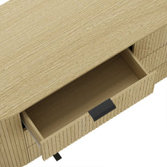 Olivia 71.3" Double Dresser in Natural Oak and Black - Ornate Home