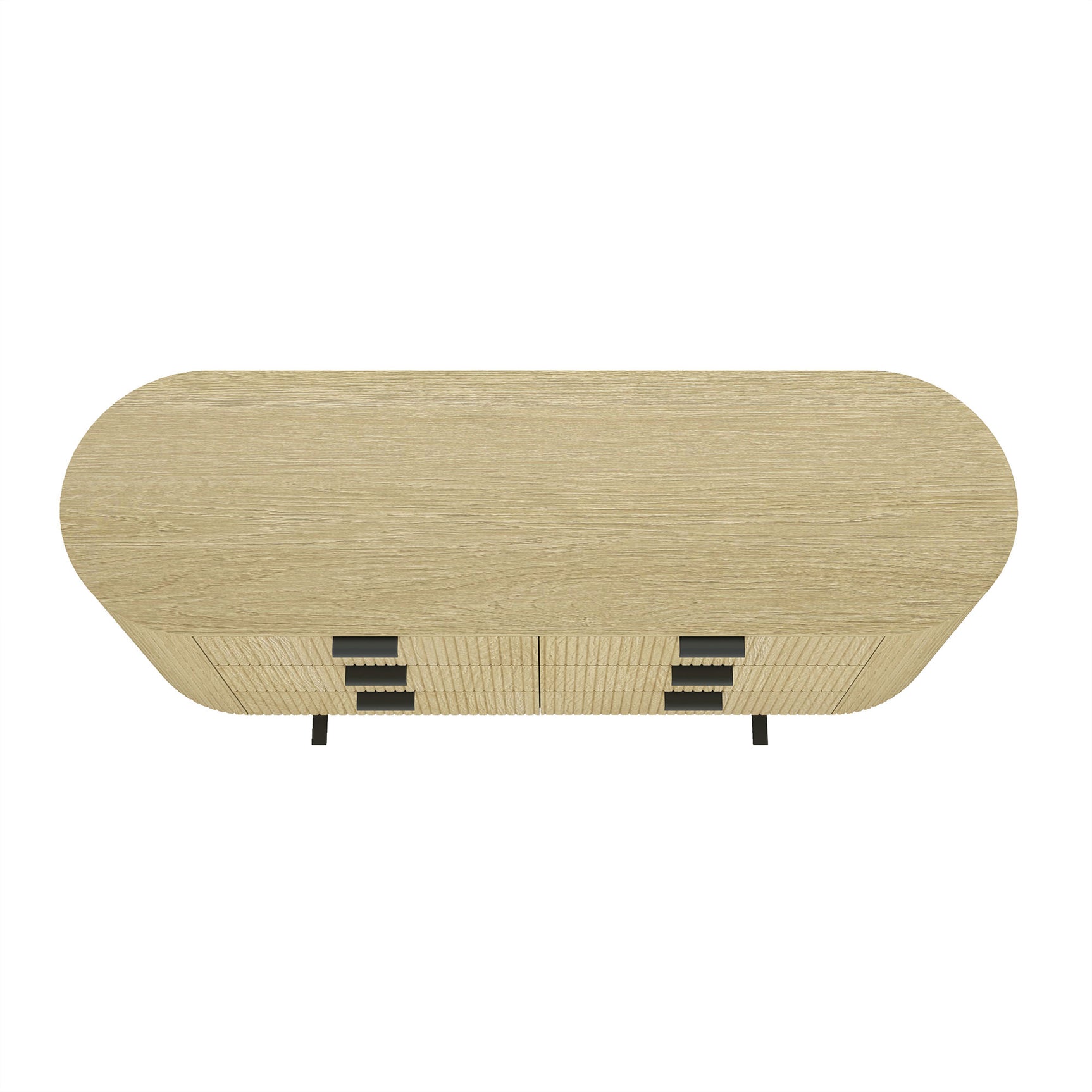 Olivia 71.3" Double Dresser in Natural Oak and Black - Ornate Home