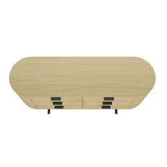 Olivia 71.3" Double Dresser in Natural Oak and Black - Ornate Home