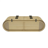 Olivia 71.3" Double Dresser in Natural Oak and Black - Ornate Home