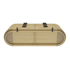 Olivia 71.3" Double Dresser in Natural Oak and Black - Ornate Home