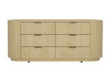 Olivia 71.3" Double Dresser in Natural Oak and Gold - Ornate Home