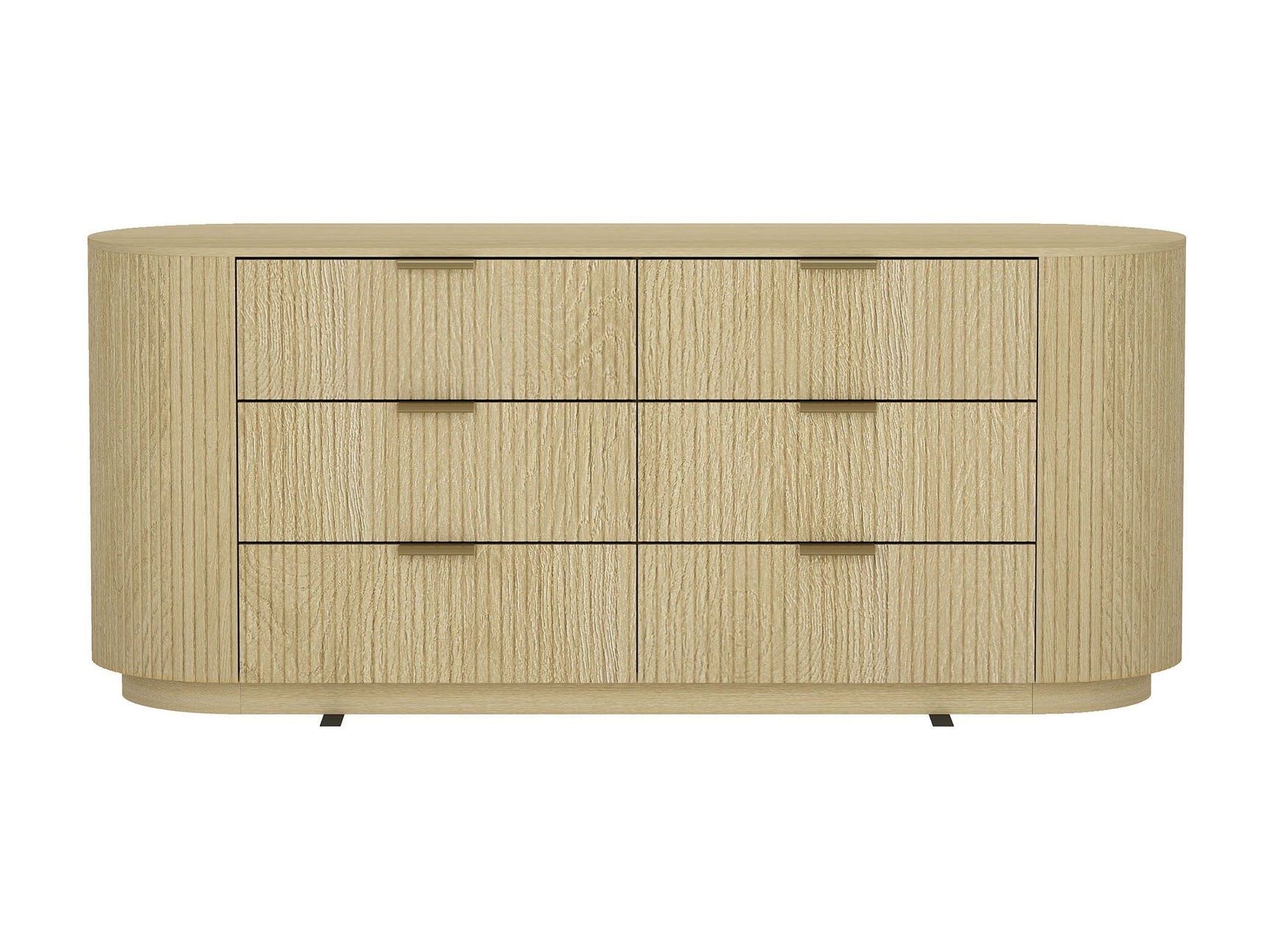Olivia 71.3" Double Dresser in Natural Oak and Gold - Ornate Home