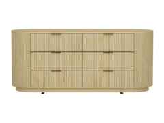 Olivia 71.3" Double Dresser in Natural Oak and Gold - Ornate Home