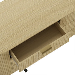 Olivia 71.3" Double Dresser in Natural Oak and Gold - Ornate Home