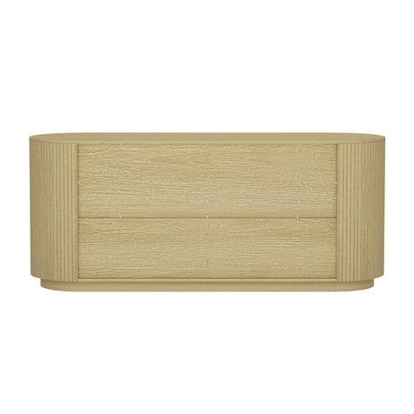 Olivia 71.3" Double Dresser in Natural Oak and Gold - Ornate Home