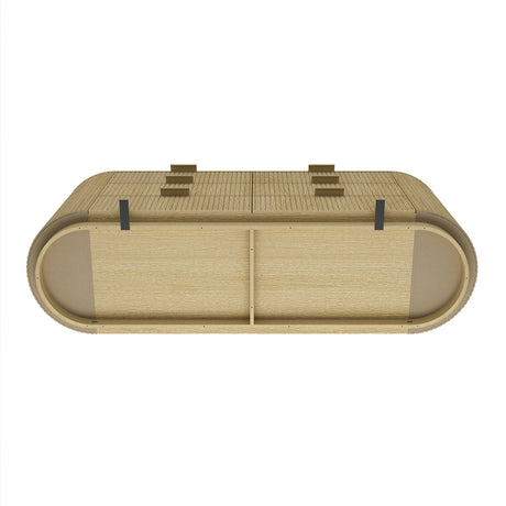 Olivia 71.3" Double Dresser in Natural Oak and Gold - Ornate Home