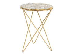 Olivia Gold/Tan Accent Table - Ornate Home