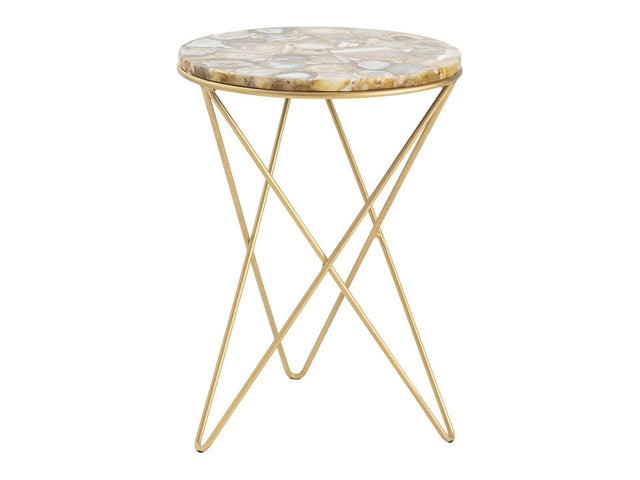 Olivia Gold/Tan Accent Table - Ornate Home
