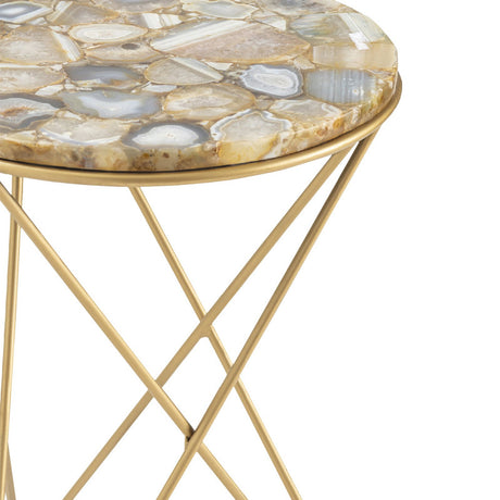 Olivia Gold/Tan Accent Table - Ornate Home