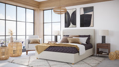 Olivia Ivory Full Upholstered Platform Bed - Ornate Home
