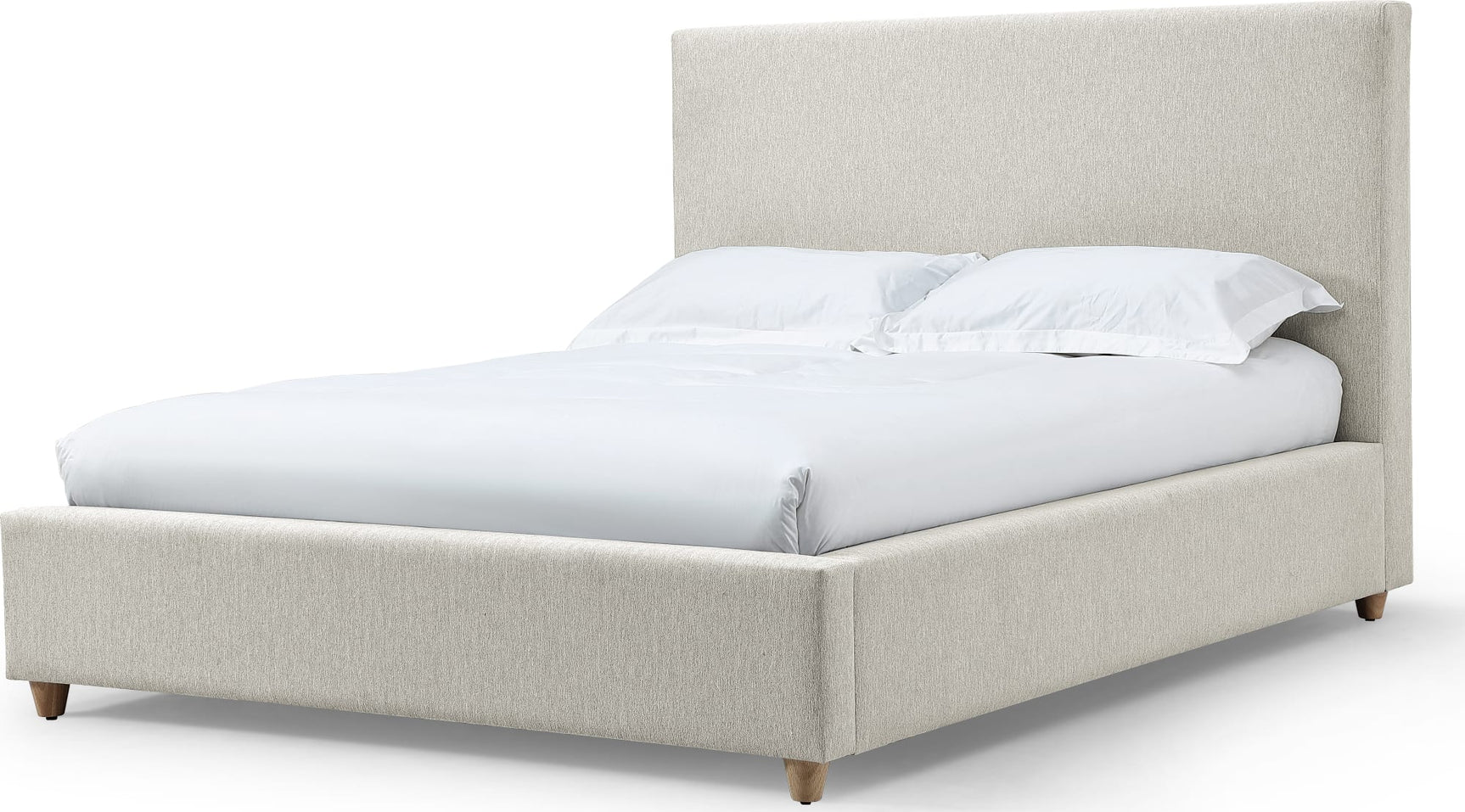 Olivia Ivory Queen Upholstered Platform Bed - Ornate Home