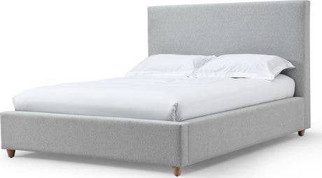 Olivia Linen Full Upholstered Platform Bed - Ornate Home