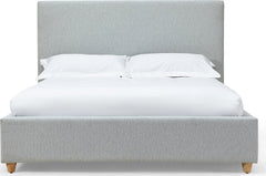 Olivia Linen Full Upholstered Platform Bed - Ornate Home